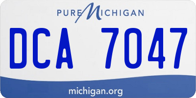 MI license plate DCA7047