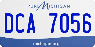 MI license plate DCA7056