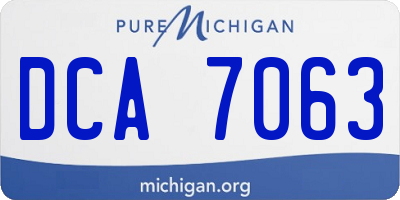 MI license plate DCA7063
