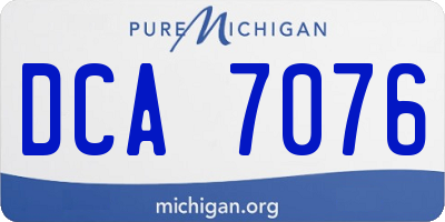 MI license plate DCA7076