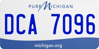 MI license plate DCA7096
