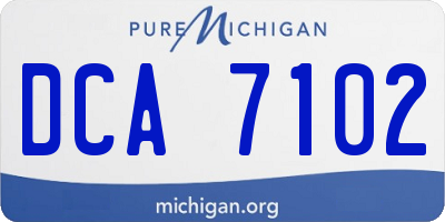 MI license plate DCA7102