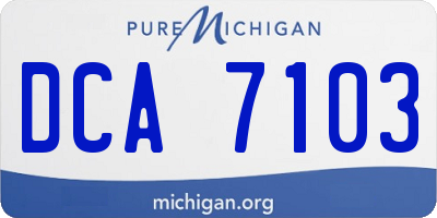 MI license plate DCA7103