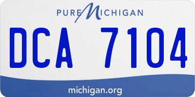MI license plate DCA7104