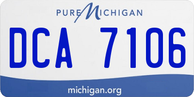 MI license plate DCA7106
