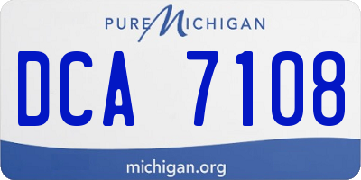 MI license plate DCA7108
