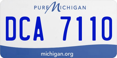MI license plate DCA7110