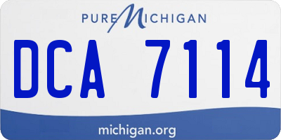 MI license plate DCA7114