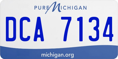 MI license plate DCA7134