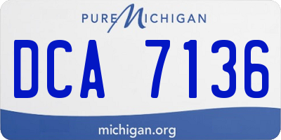 MI license plate DCA7136