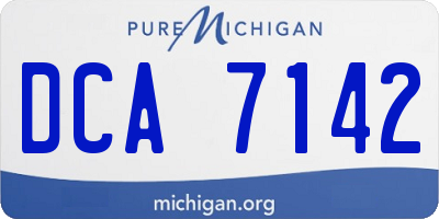 MI license plate DCA7142