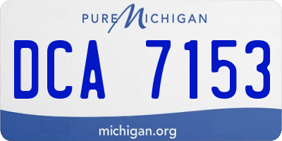 MI license plate DCA7153
