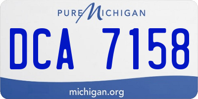 MI license plate DCA7158