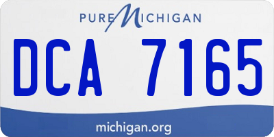 MI license plate DCA7165