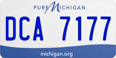 MI license plate DCA7177