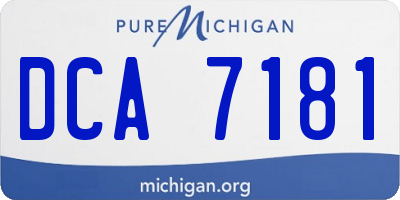 MI license plate DCA7181