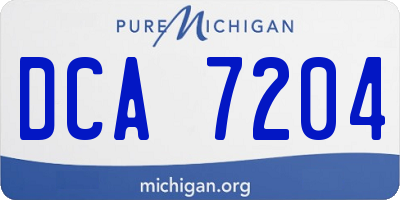 MI license plate DCA7204