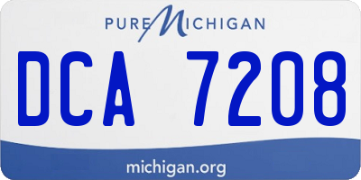 MI license plate DCA7208