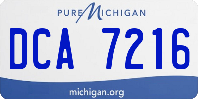 MI license plate DCA7216