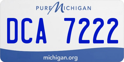 MI license plate DCA7222