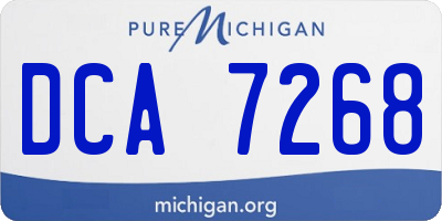 MI license plate DCA7268