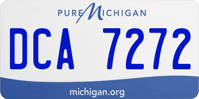 MI license plate DCA7272