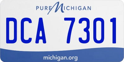 MI license plate DCA7301