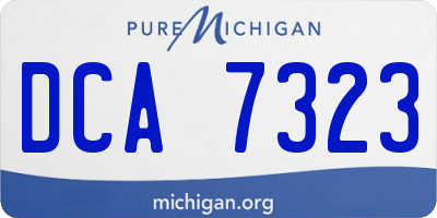 MI license plate DCA7323
