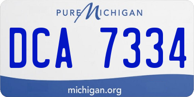 MI license plate DCA7334