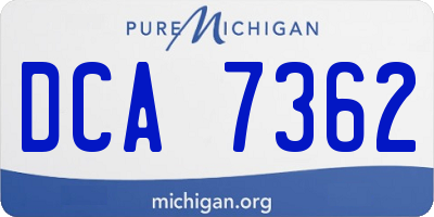 MI license plate DCA7362