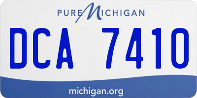 MI license plate DCA7410