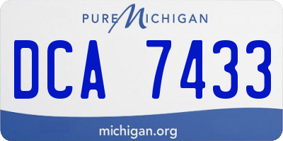 MI license plate DCA7433