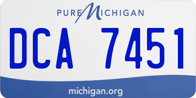 MI license plate DCA7451