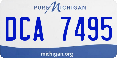 MI license plate DCA7495