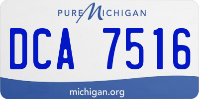 MI license plate DCA7516