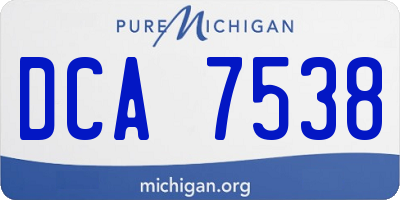 MI license plate DCA7538