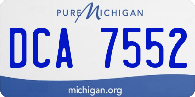 MI license plate DCA7552