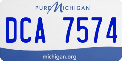 MI license plate DCA7574