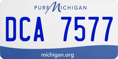 MI license plate DCA7577