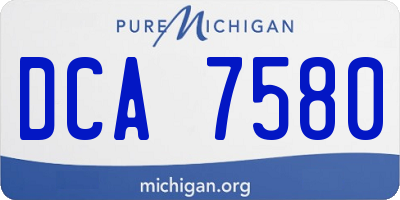 MI license plate DCA7580