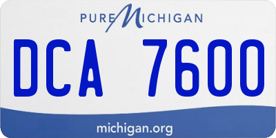 MI license plate DCA7600