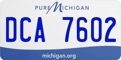MI license plate DCA7602