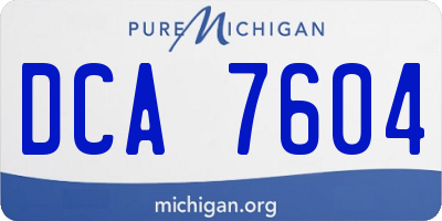 MI license plate DCA7604
