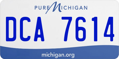 MI license plate DCA7614