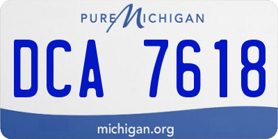 MI license plate DCA7618