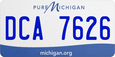 MI license plate DCA7626