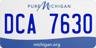 MI license plate DCA7630