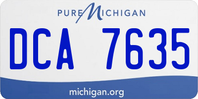 MI license plate DCA7635