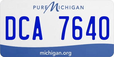 MI license plate DCA7640