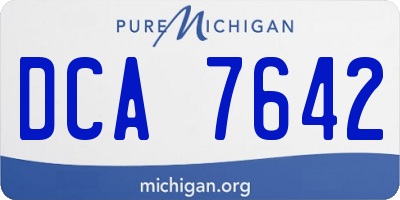 MI license plate DCA7642